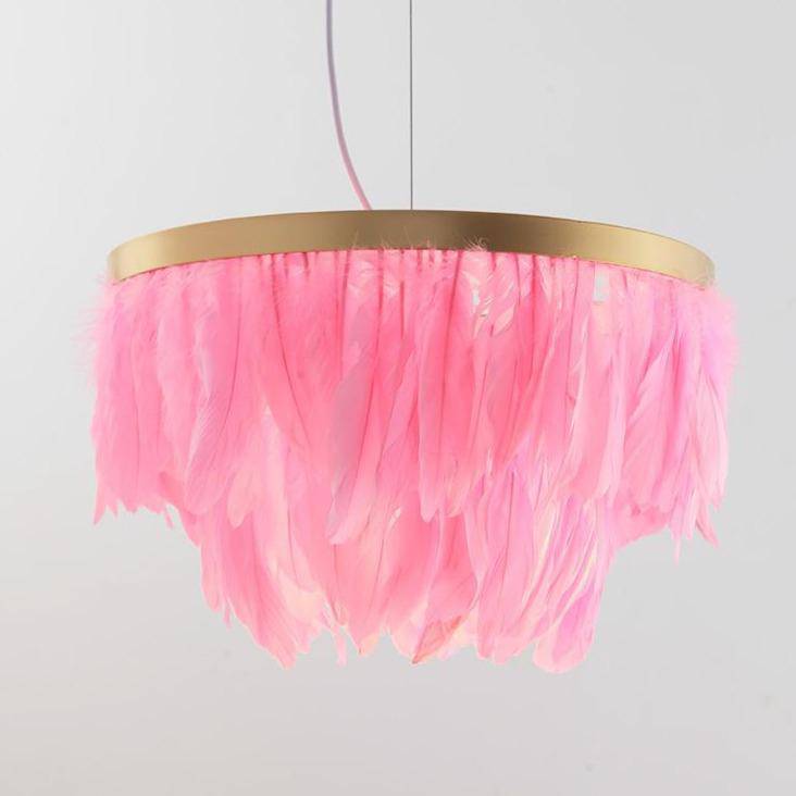 Suspension ovale LED en plumes colorées Hangly Light | Marco Lucetti 40cm / Rose