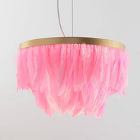 Suspension ovale LED en plumes colorées Hangly Light | Marco Lucetti 40cm / Rose