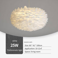 Suspension ovale LED Fairy Plumes | Marco Lucetti 30cm / Blanc