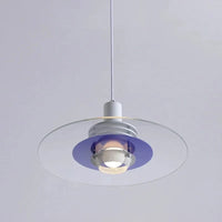 Suspension OVNI Industrielle pour Décoration de Restaurant | Marco Lucetti Blanc bleu / Dia30cm / Lumière chaude