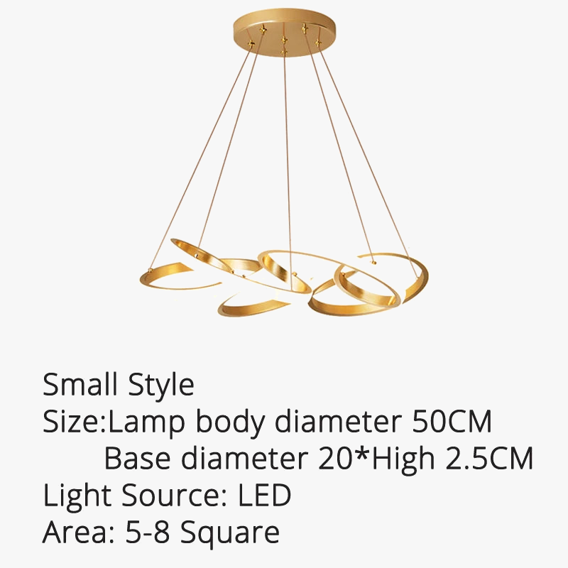 Suspension décorative en plaqué or avec éclairage LED pour intérieur