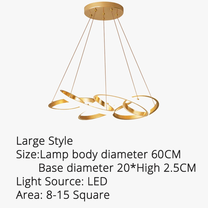 Suspension décorative en plaqué or avec éclairage LED pour intérieur