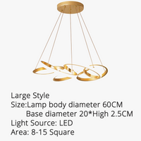 Suspension décorative en plaqué or avec éclairage LED pour intérieur