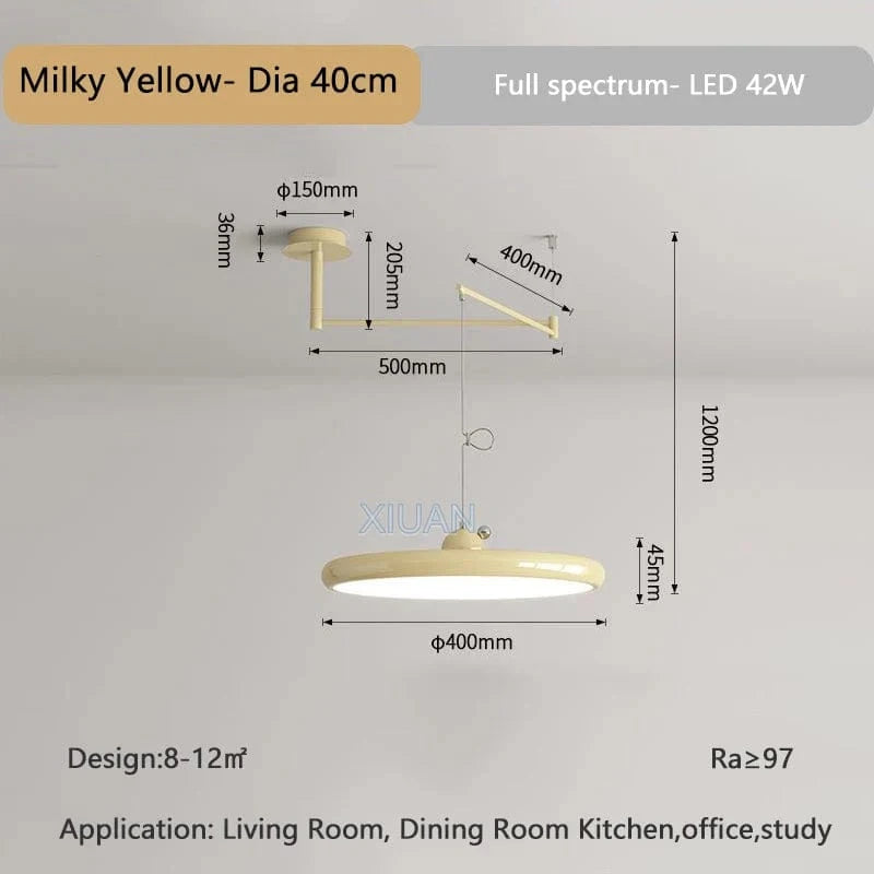 Suspension pliantes rétractables nordiques "Lumière du Nord" - Jaune Argent | Marco Lucetti Jaune laiteux 40cm / 3 Température de couleur