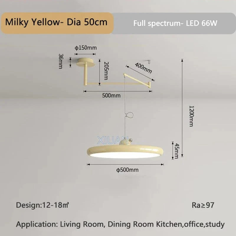 Suspension pliantes rétractables nordiques "Lumière du Nord" - Jaune Argent | Marco Lucetti Jaune laiteux 50cm / 3 Température de couleur