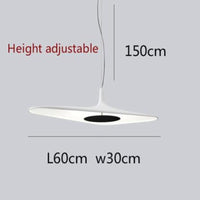 Suspension Poe : Design minimaliste et asymétrique | Marco Lucetti Blanc - L60cm / Chaude