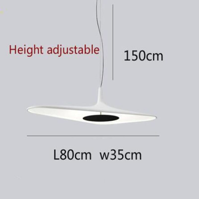 Suspension Poe : Design minimaliste et asymétrique | Marco Lucetti Blanc - L80cm / Chaude