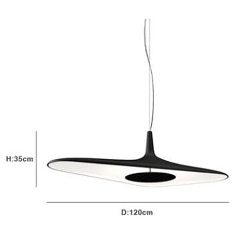 Suspension Poe : Design minimaliste et asymétrique | Marco Lucetti Noir - L120cm / Chaude