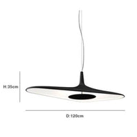 Suspension Poe : Design minimaliste et asymétrique | Marco Lucetti Noir - L120cm / Chaude