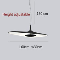 Suspension Poe : Design minimaliste et asymétrique | Marco Lucetti Noir - L60cm / Chaude