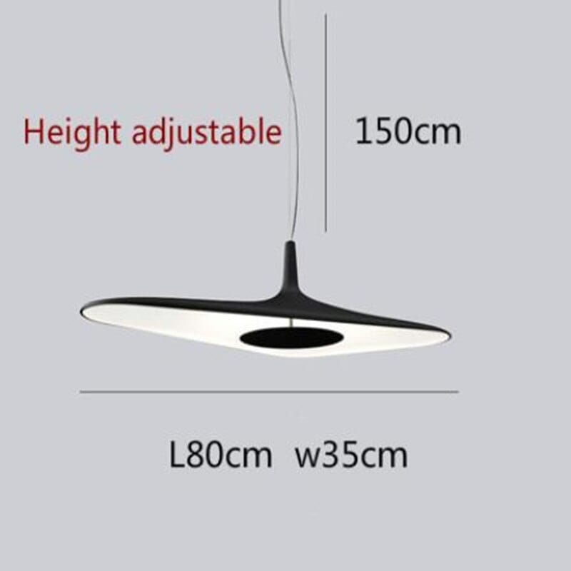 Suspension Poe : Design minimaliste et asymétrique | Marco Lucetti Noir - L80cm / Chaude