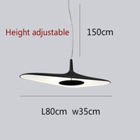 Suspension Poe : Design minimaliste et asymétrique | Marco Lucetti Noir - L80cm / Chaude