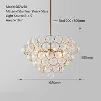 Suspension post-moderne haut de gamme et créative | Marco Lucetti Dia65cm / Chaîne de suspension / Lumière chaude