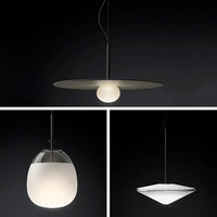 Suspension Postmodern Glass Saucer Flying Saucer Living Room Bedroom Dining Room Entryway LED Lighting Fixture | Marco Lucetti