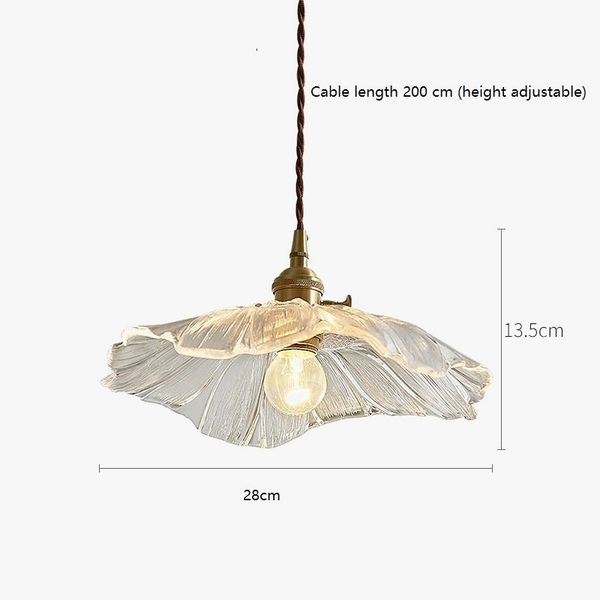 Suspension rétro en laiton et verre, forme de fleur - Décoration Maison Chic