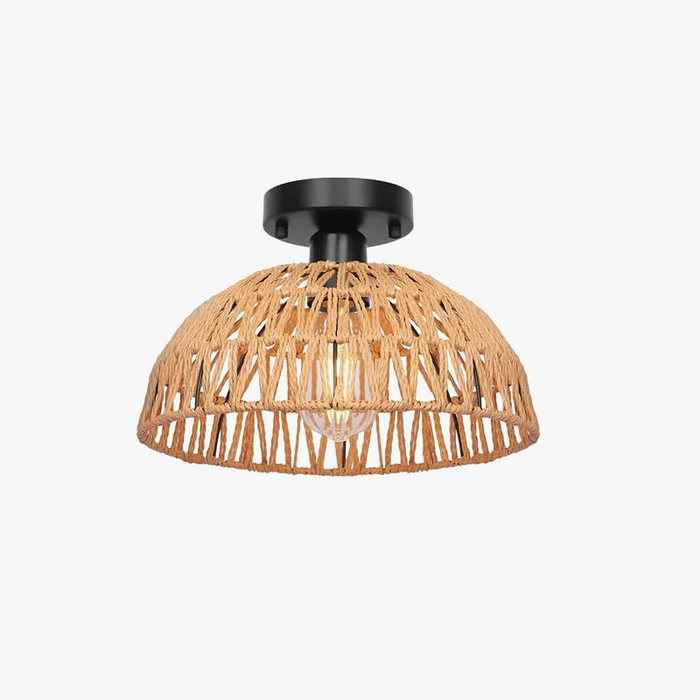 Suspension japonaise en rotin tricoté - Luminaria