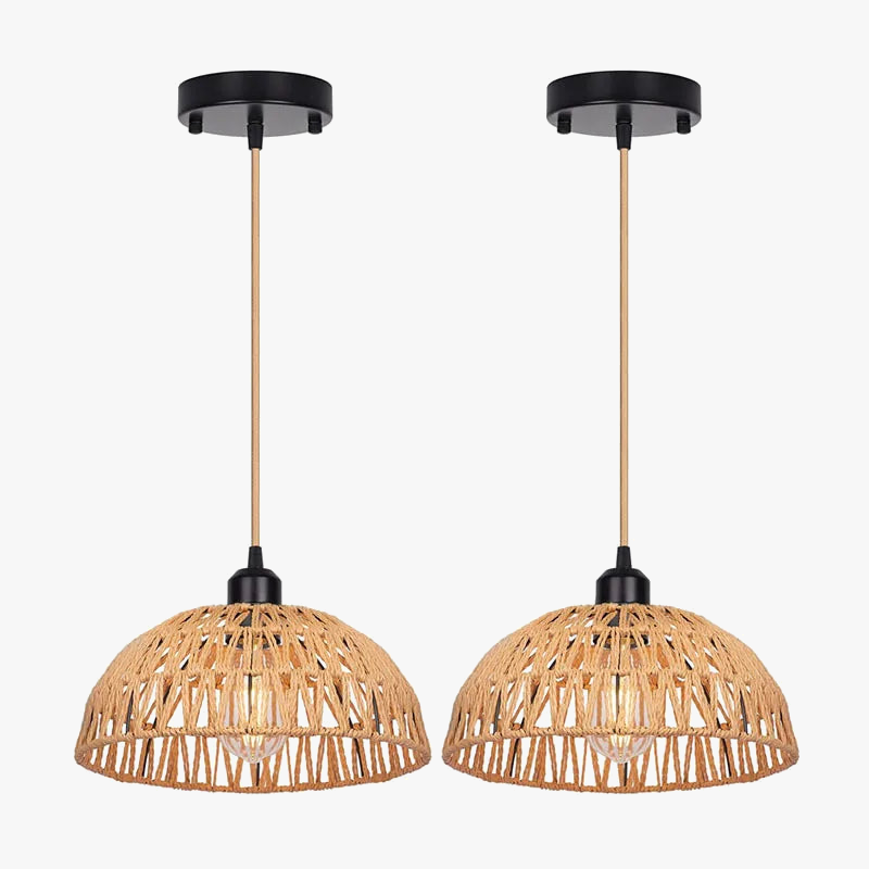 Suspension japonaise en rotin tricoté - Luminaria