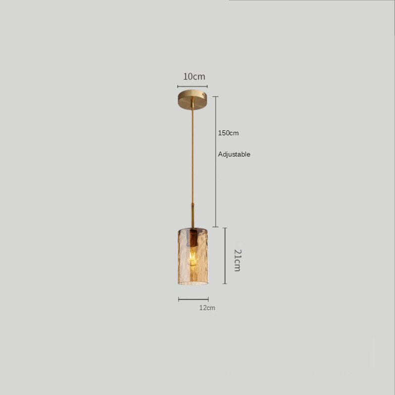 Suspension Raven en verre cylindrique | Marco Lucetti Ambré