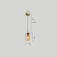 Suspension Raven en verre cylindrique | Marco Lucetti Ambré
