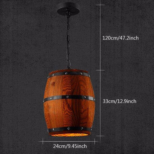 Suspension rétro à LED « Barrel-Light » en bois style campagne | Marco Lucetti
