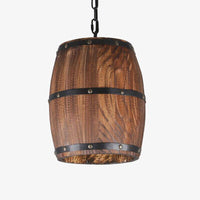 Suspension rétro à LED « Barrel-Light » en bois style campagne | Marco Lucetti