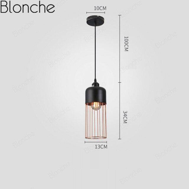 Suspension rétro à LED "Metal Cage" - Style américain | Marco Lucetti Noir / A