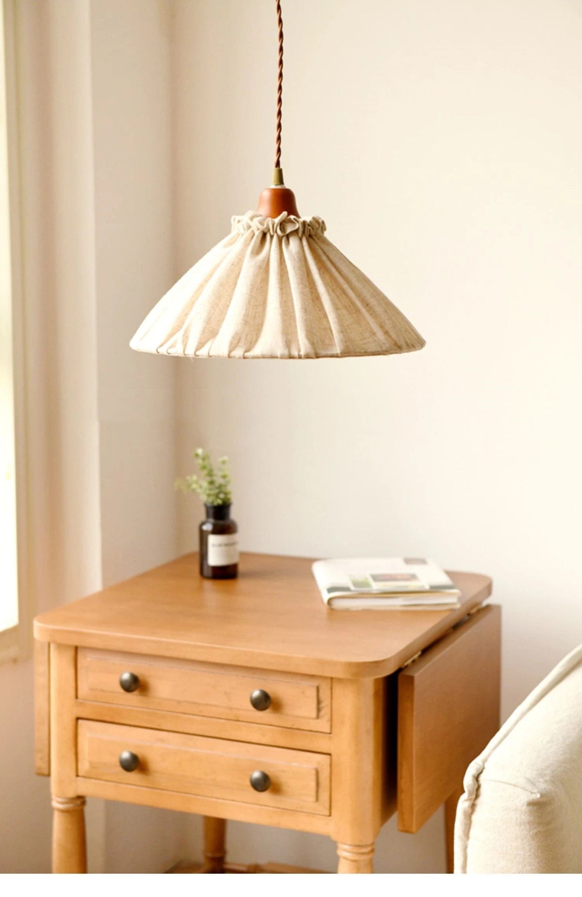 Suspension rétro en coton et lin nordique japonais, fabriquée à la main | Marco Lucetti