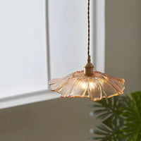 Suspension rétro en laiton et verre, forme de fleur - Décoration Maison Chic | Marco Lucetti