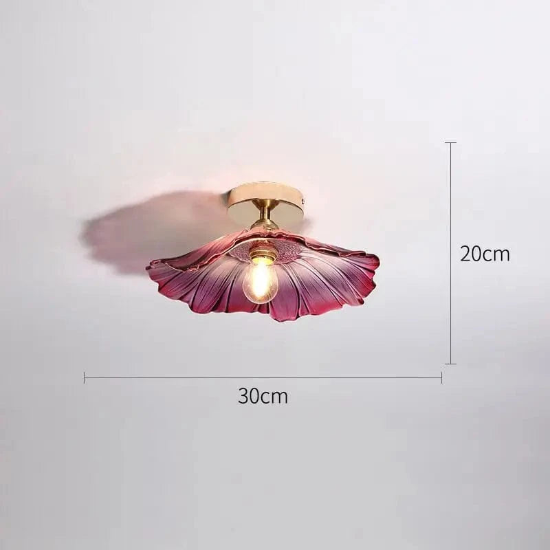 Suspension rétro en laiton et verre, forme de fleur - Décoration Maison Chic | Marco Lucetti Plafonnier violet