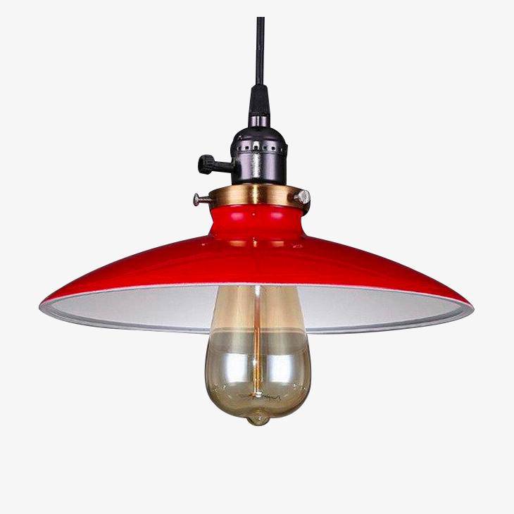 Suspension rétro en métal avec LED vintage. | Marco Lucetti Rouge
