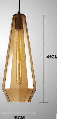 Suspension Retro en verre fumé | Marco Lucetti A - Ambre