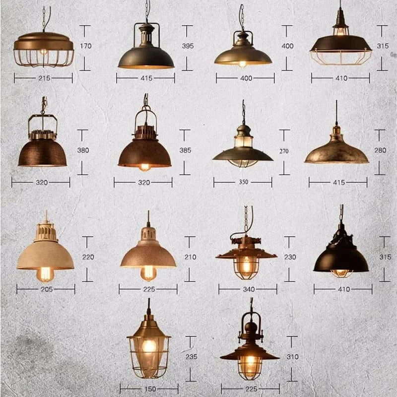 Suspension rétro industrielle avec lampe suspendue Vintage et ampoule Led E27 - Idéale pour le dortoir, la salle à manger, la cuisine ou le bar | Marco Lucetti