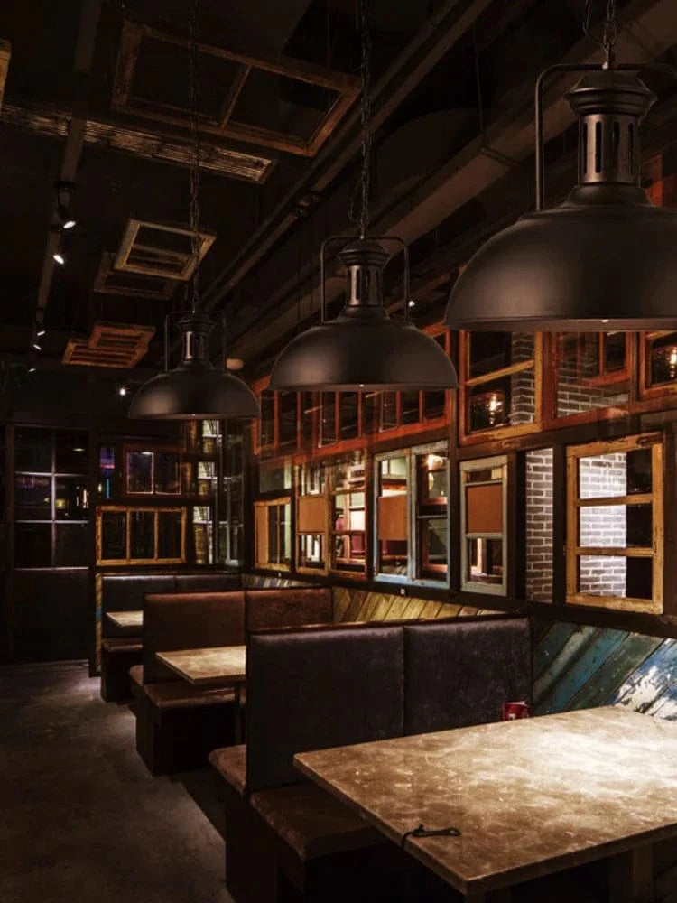 Suspension rétro industrielle avec lampe suspendue Vintage et ampoule Led E27 - Idéale pour le dortoir, la salle à manger, la cuisine ou le bar | Marco Lucetti