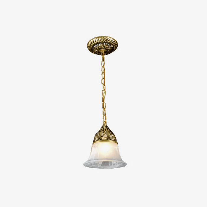 Suspension rétro LED dorée en métal | Marco Lucetti