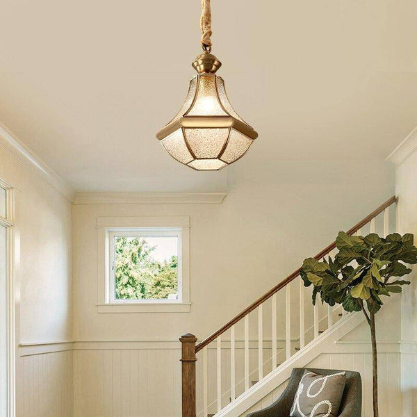 Suspension rétro LED dorée en verre - Balcony Gold. | Marco Lucetti