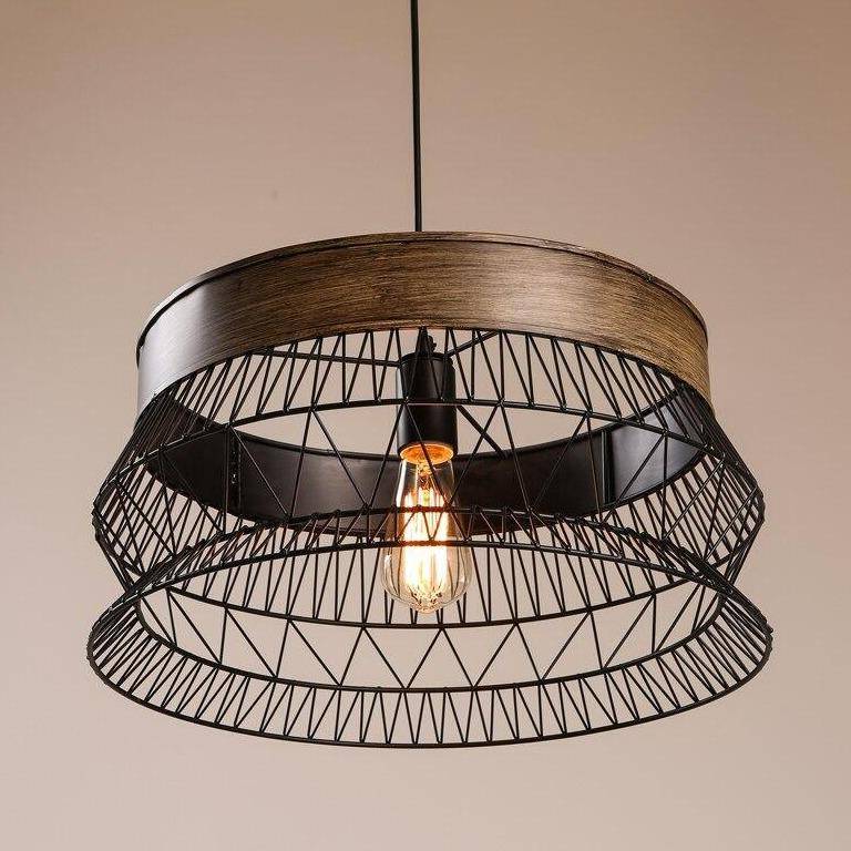 Suspension rétro LED en bois et métal | Marco Lucetti