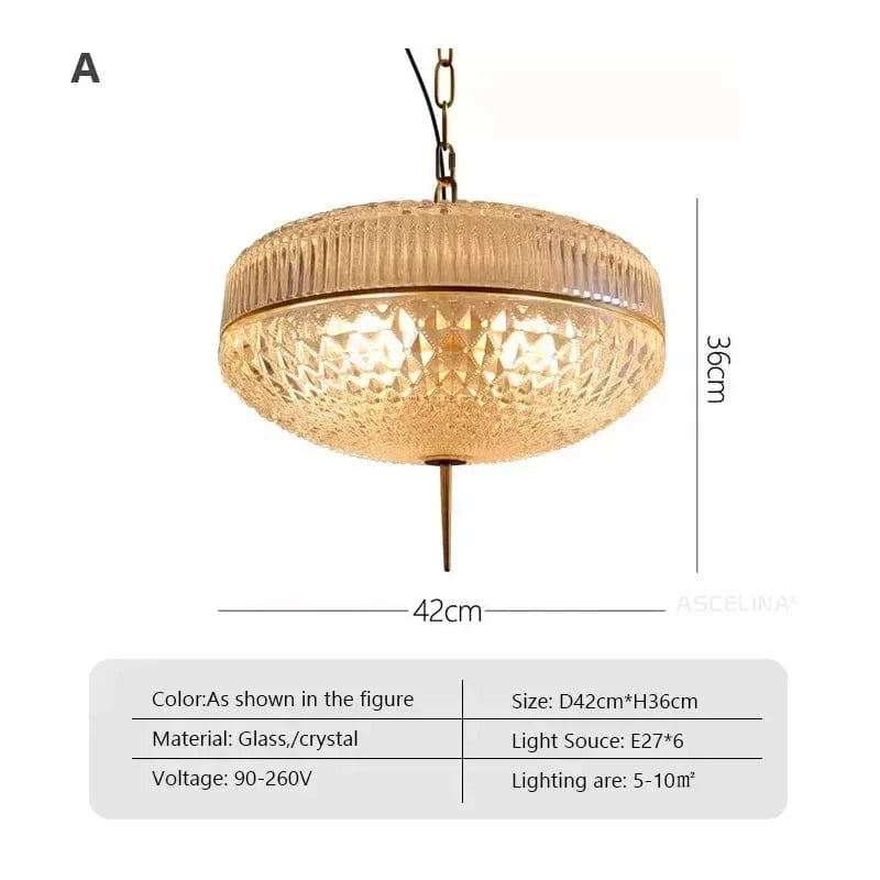 Suspension rétro LED en verre nordique pour une déco maison tendance | Marco Lucetti A / Lumière blanche