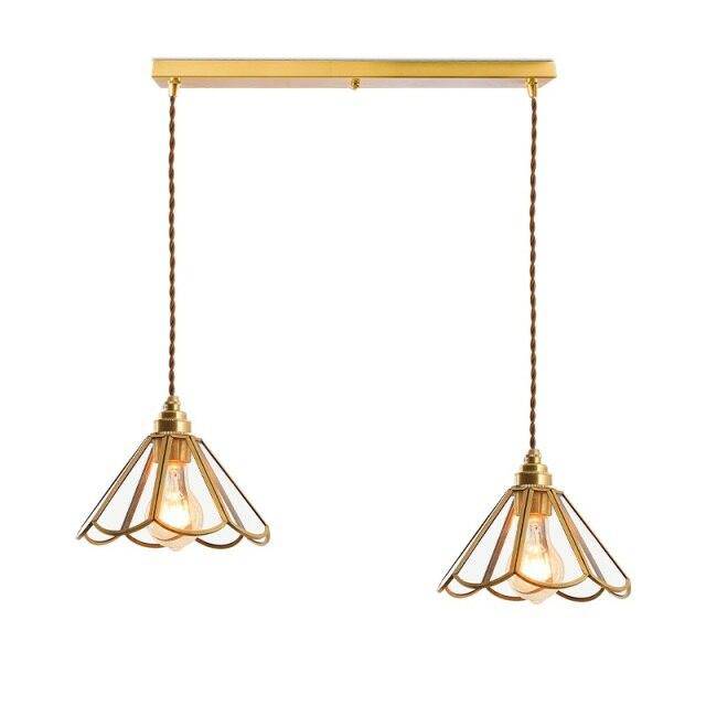 Suspension rétro LED Glass en verre et métal doré | Marco Lucetti H / 4W