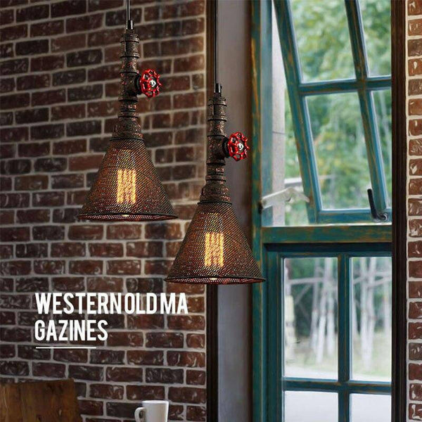 Suspension rétro LED industrielle, abat-jour métal conique. | Marco Lucetti