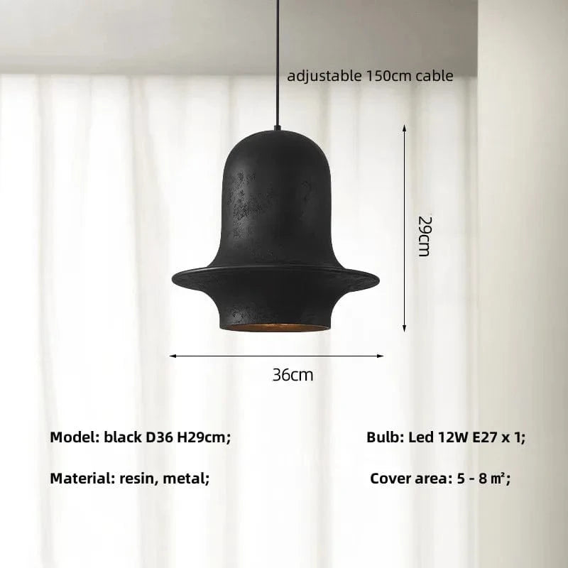 Suspension Rétro Loft E27 Wabi Sabi Led pour Bar Maison et Déco | Marco Lucetti Noir D36cm / Changeable