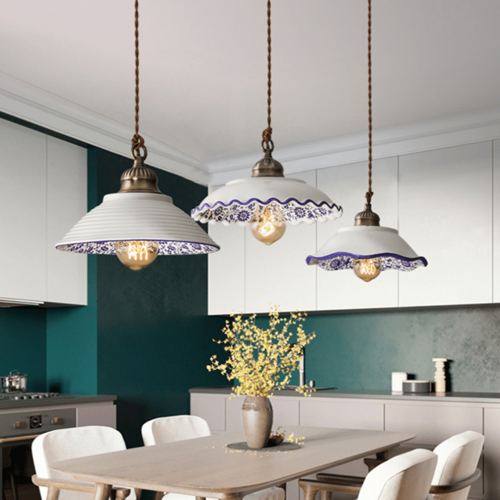 Suspension Riya - Éclairage LED moderne en céramique blanche | Marco Lucetti