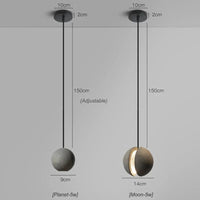Suspension ronde en béton pour café, bar, salle à manger - Îlot industriel Vintage boule | Marco Lucetti