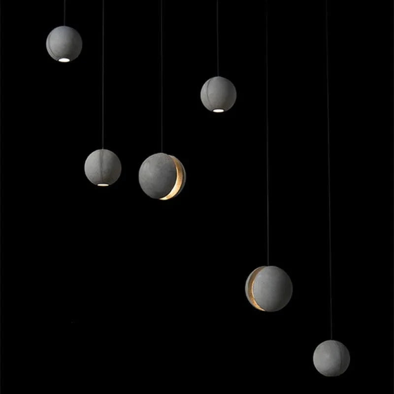 Suspension ronde en béton pour café, bar, salle à manger - Îlot industriel Vintage boule | Marco Lucetti