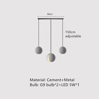 Suspension ronde en béton pour café, bar, salle à manger - Îlot industriel Vintage boule | Marco Lucetti B3 1 / Lumière chaude