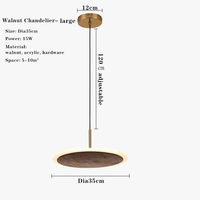 Suspension ronde Led en noyer noir : Luxe Lumineux. | Marco Lucetti
