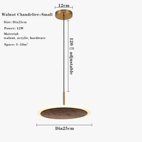Suspension ronde Led en noyer noir : Luxe Lumineux. | Marco Lucetti