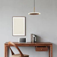 Suspension ronde Led en noyer noir : Luxe Lumineux. | Marco Lucetti