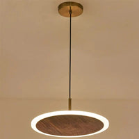 Suspension ronde Led en noyer noir : Luxe Lumineux. | Marco Lucetti