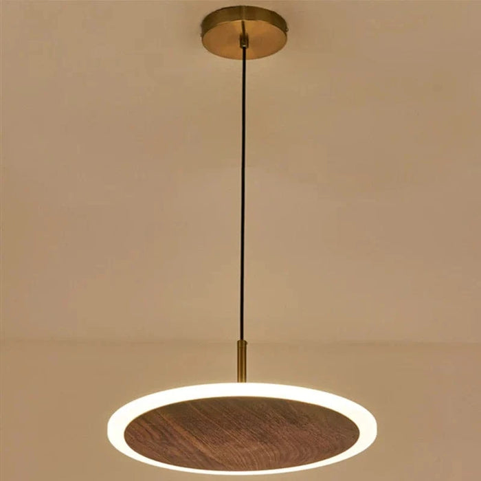 Suspension ronde Led en noyer noir : Luxe Lumineux. | Marco Lucetti