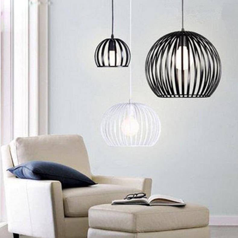Suspension ronde vintage en cage (noir ou blanc) | Marco Lucetti